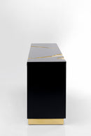 Kare - Sideboard Cracked Black Gold 165x80cm
