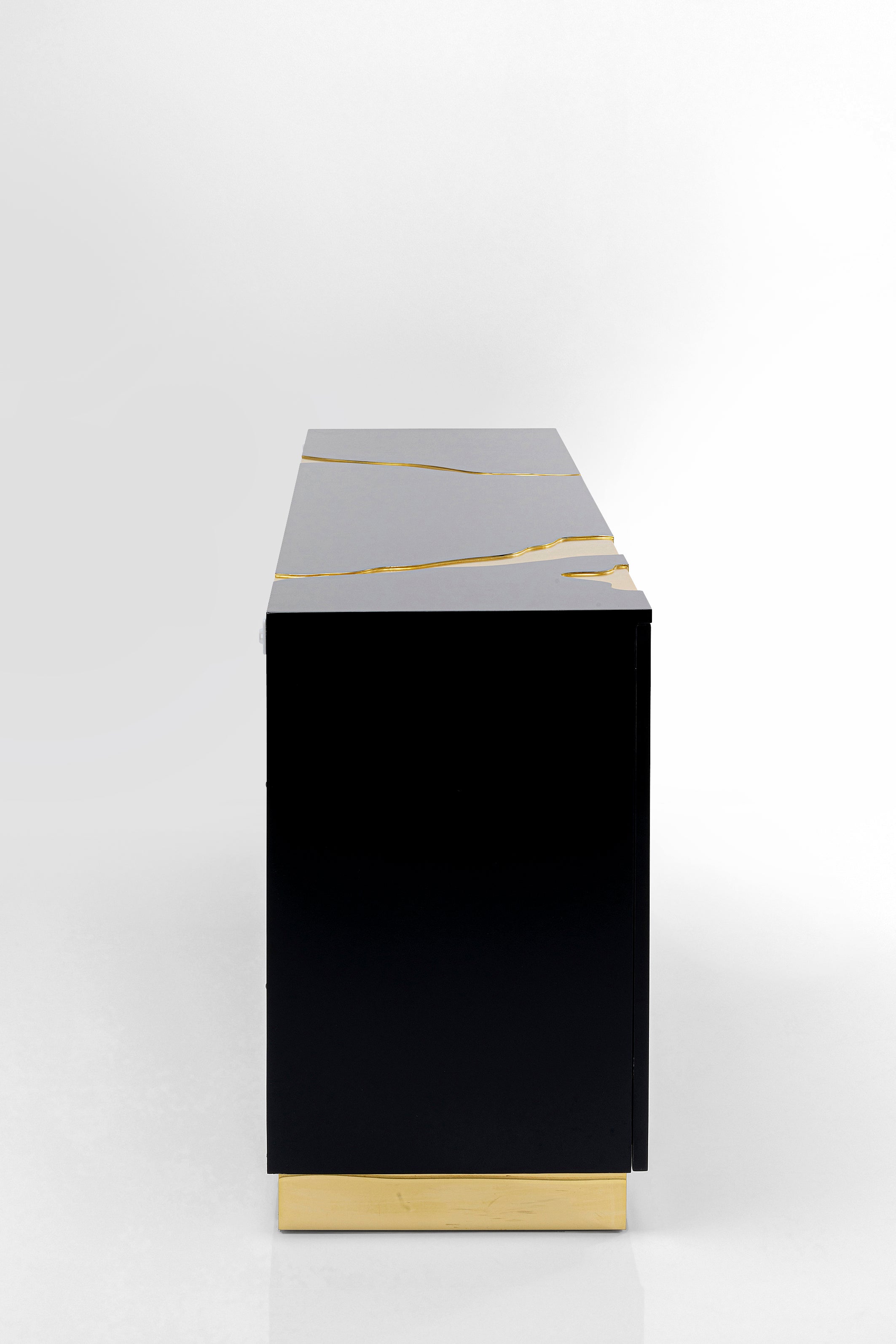 Kare - Sideboard Cracked Black Gold 165x80cm