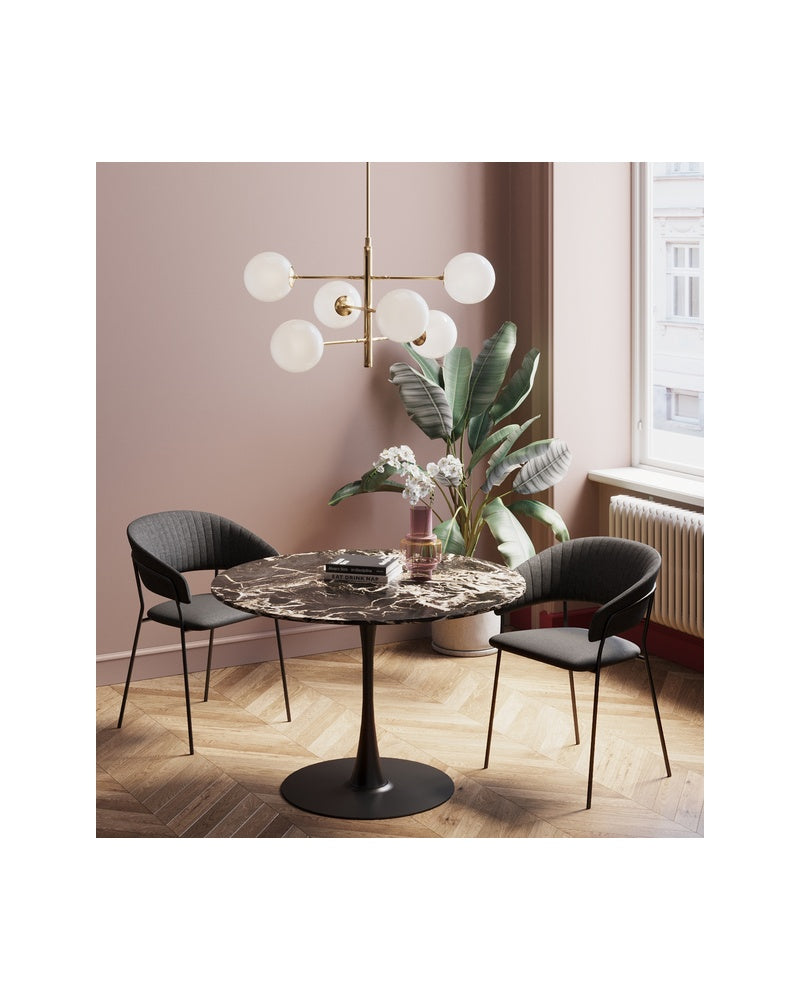 Kare - Table Schickeria Marble Black Ø110cm