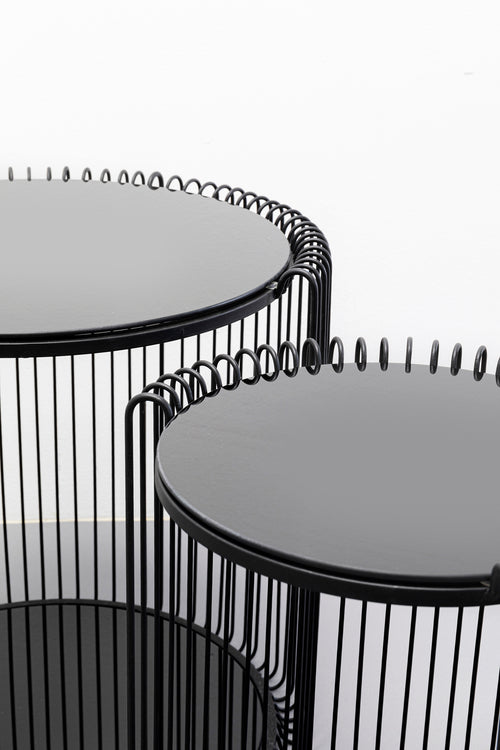 Kare - Side Table Wire Double Black (2/Set)
