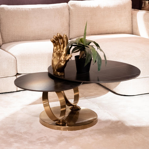 Kare - Coffee Table Beverly Gold 133x80cm
