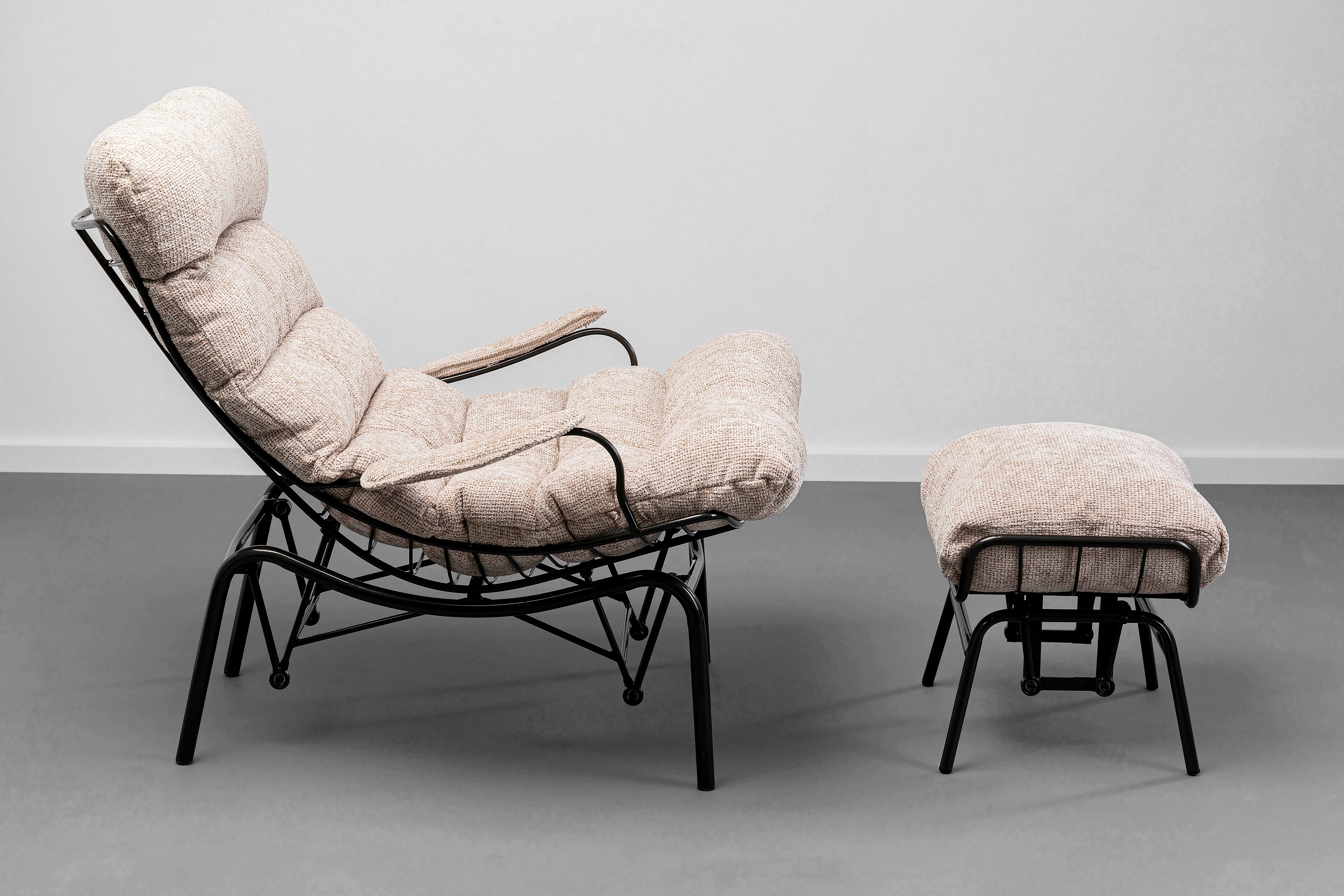 Kare - Armchair + Stool Vienna Swing Beige