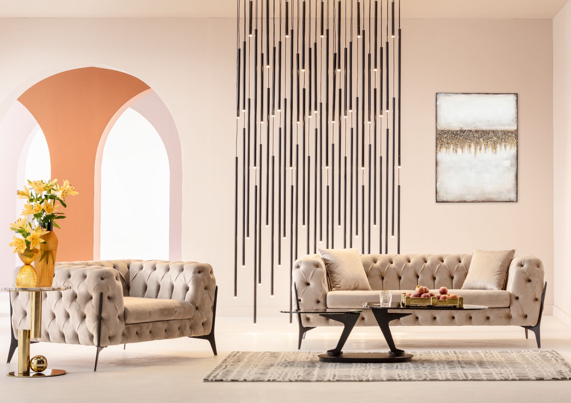 Kare - Pendant Lamp Living Vegas Deluxe Black