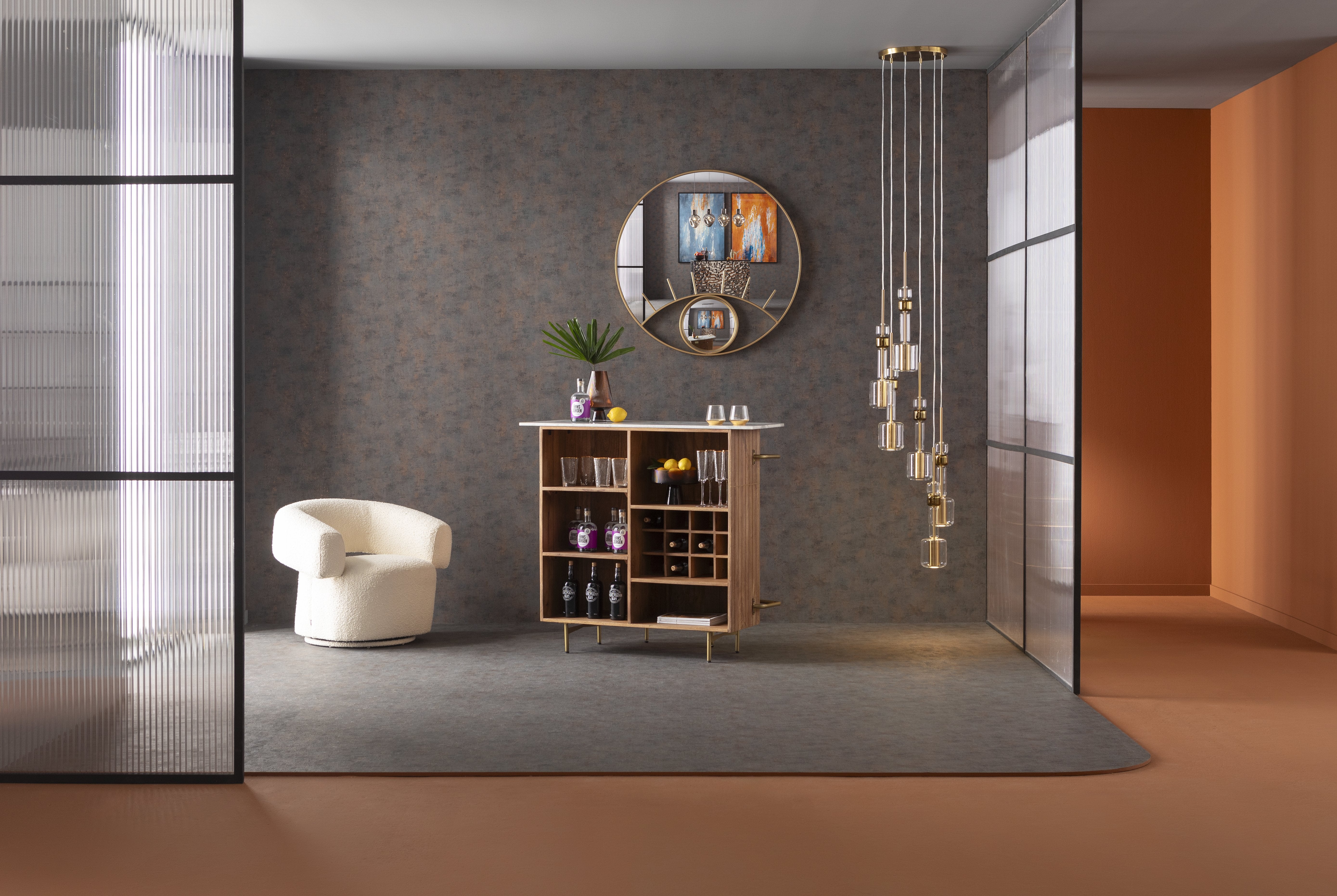 Kare - Pendant Lamp Candy Bar Gold Ø44cm