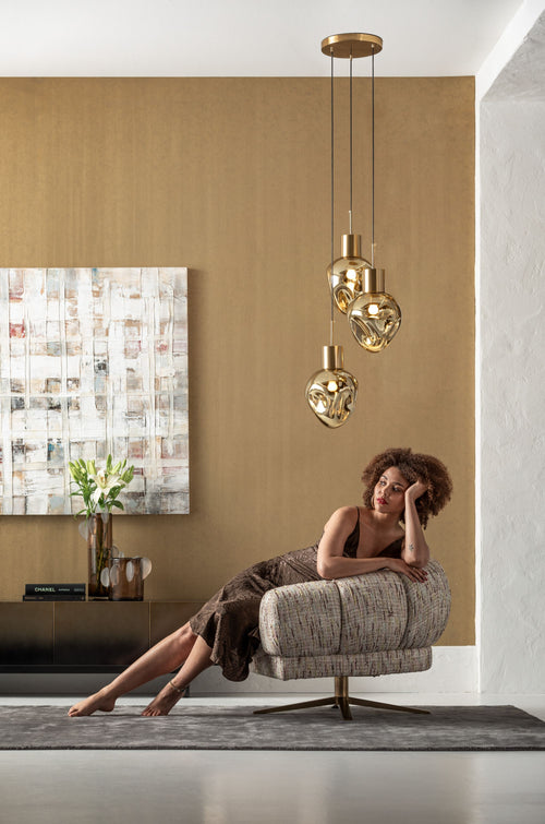 Kare - Pendant Lamp Supernova Amber Tre Ø45cm