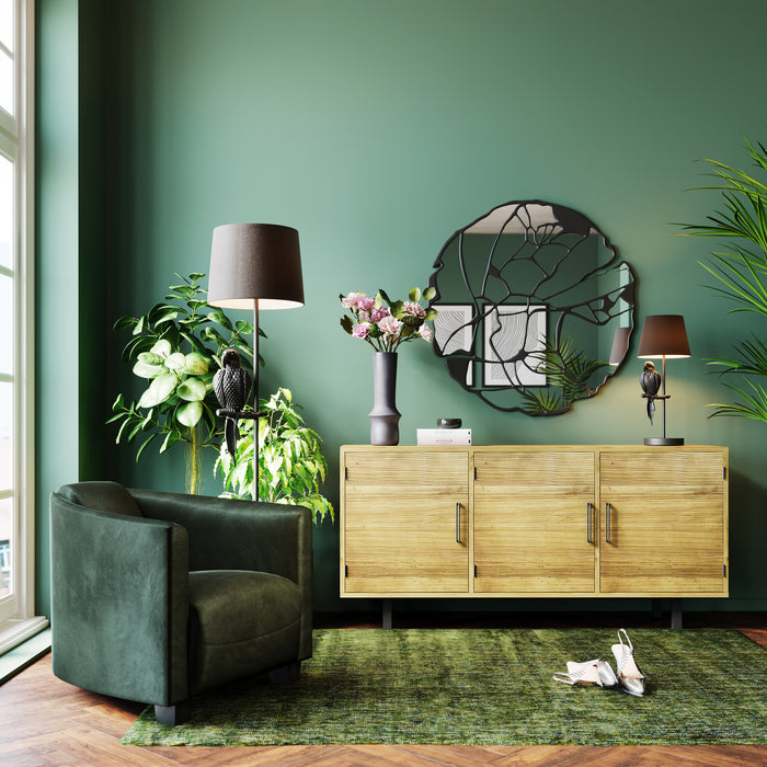 Kare - Wall Mirror Pieces Matt Black Ø100cm
