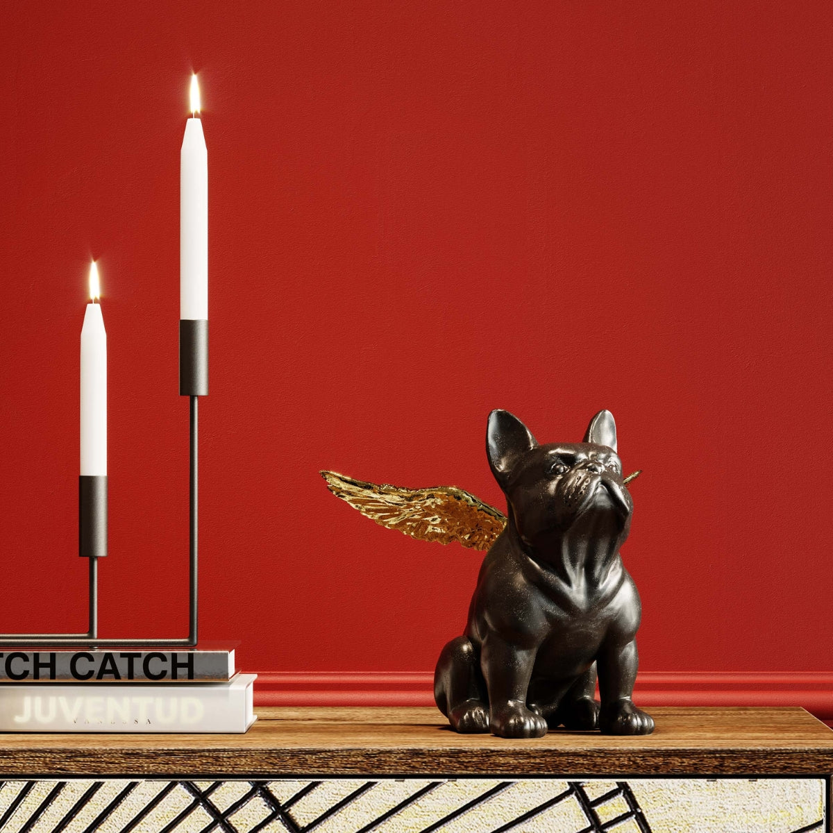 Kare - Deco Figurine Sitting Angel Dog Gold-B