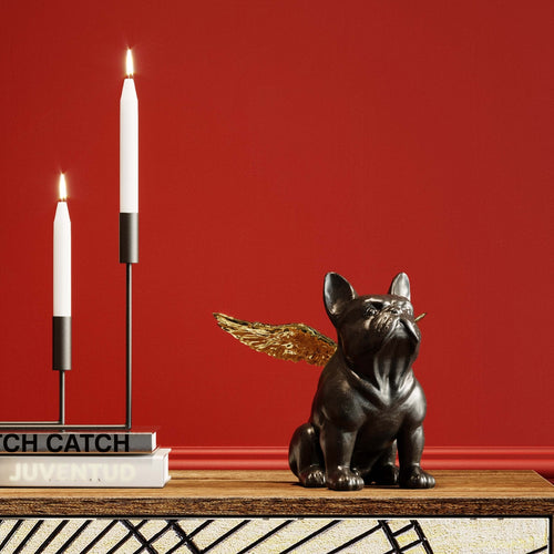 Kare - Deco Figurine Sitting Angel Dog Gold-B