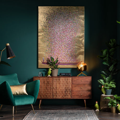 Kare - Canvas Picture Flower Boat Gold Pink 120x160cm