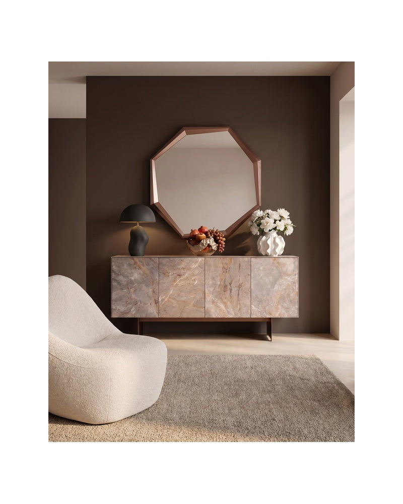 Kare - Wall Mirror Octagon Coffee 120x120cm